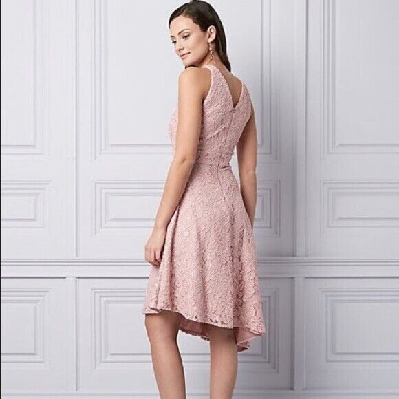 Le Chateau Women Blush Lace Halter Cocktail Asymmetrical Dress Size XXL - Picture 3 of 4